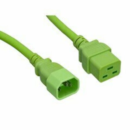 SWE-TECH 3C Power Cord, C14 to C19, 14 AWG, 15 Amp, Green, 10 foot FWT10W2-32210GN